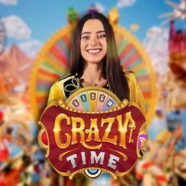 Logo of Crazy Time from Evolution at SkyHills Casino