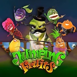 Jumping Fruits slot logo by Wazdan at SkyHills Casino