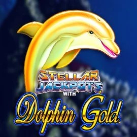 Dolphin Gold with Stellar Jackpots by Lightning Box Game, showcased at skyhillscasino-be.com – game logo